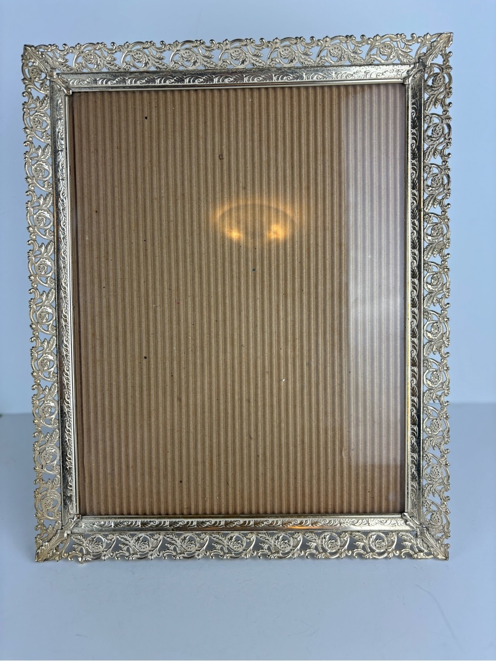 Vintage Filigree Gold Metal Picture Frame-RARE Large Size 10X13